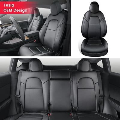 TAPTES® Black Seat Covers for Tesla Model Y 2024 2023-2020, Full Set Seat Protectors for 5 Seater Model Y