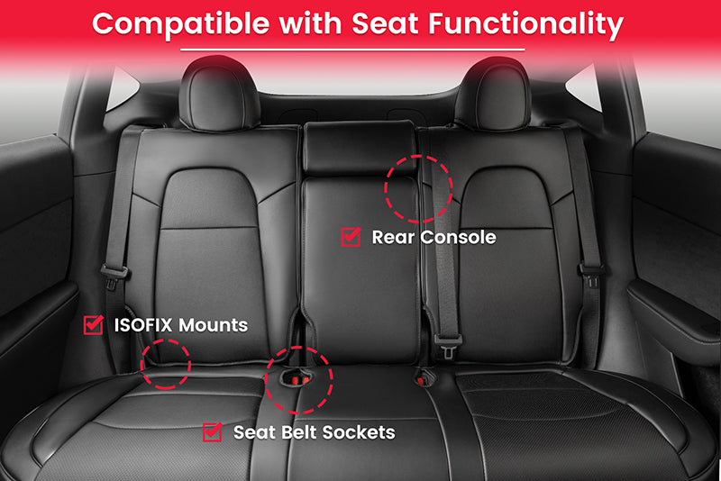 TAPTES Seat Covers for Model Y 5 Seater Rear Seats, Rear Seat Covers for Model Y