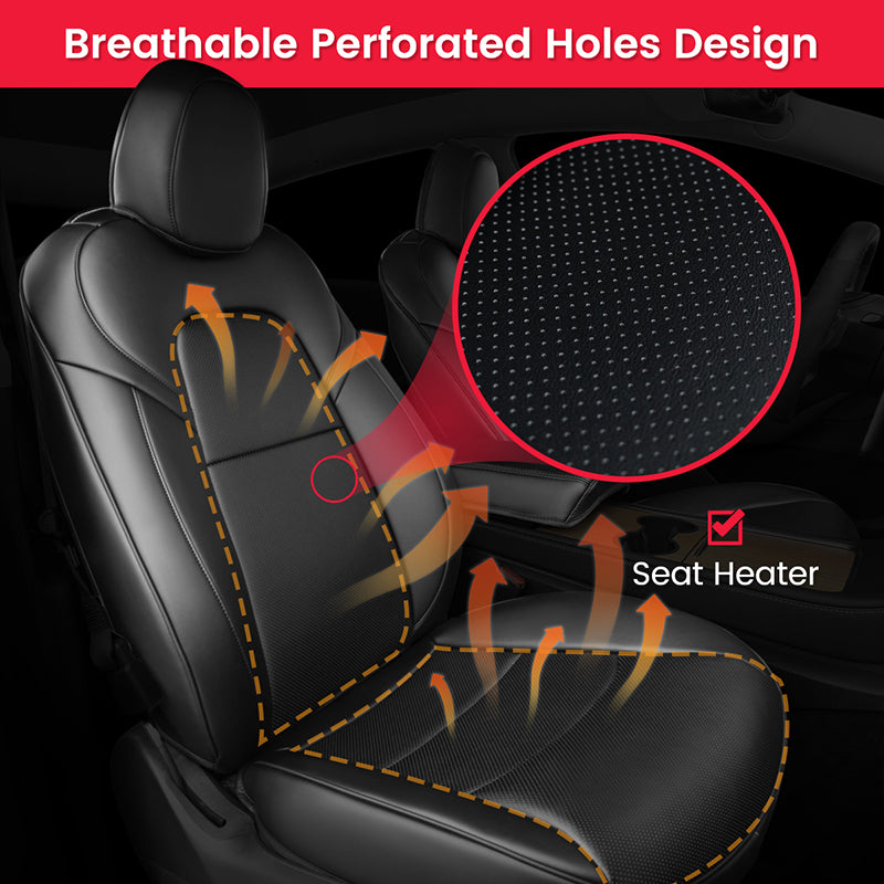 TAPTES® Black Seat Covers for Tesla Model Y 2024 2023-2020, Full Set Seat Protectors for 5 Seater Model Y