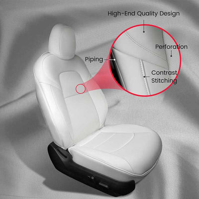 TAPTES White Seat Covers for Tesla Model 3, Full Set Seat Protectors for Tesla Model 3 2024 2023 2022 2021 2020 2019 2018