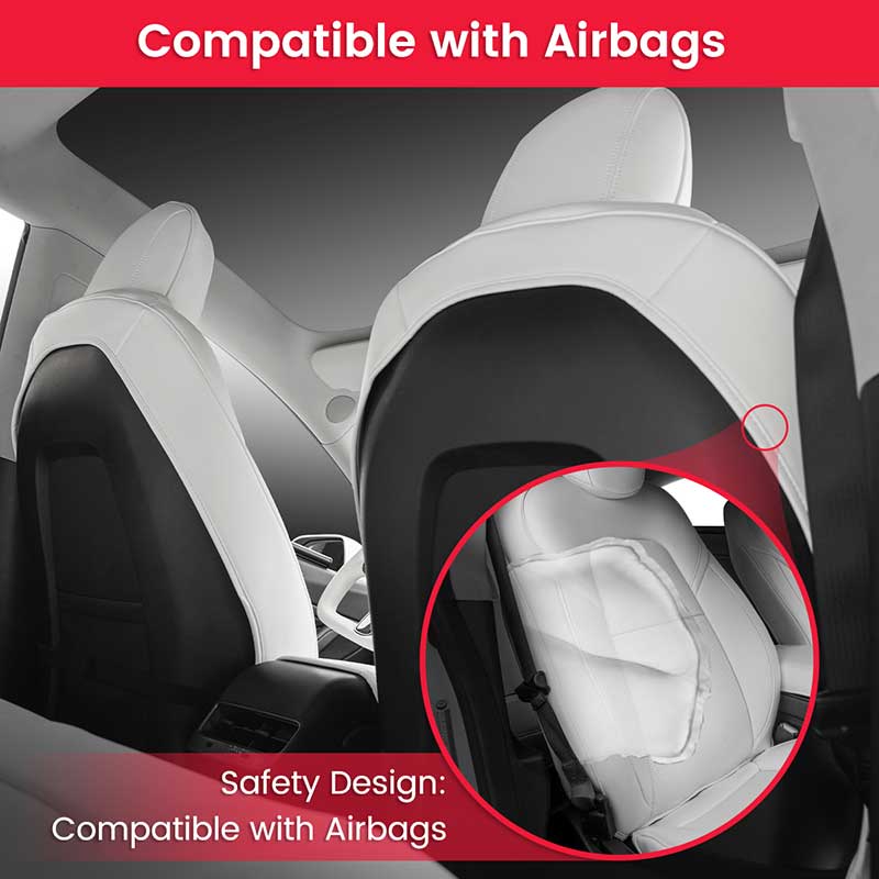 TAPTES White Seat Covers for Tesla Model 3, Full Set Seat Protectors for Tesla Model 3 2024 2023 2022 2021 2020 2019 2018