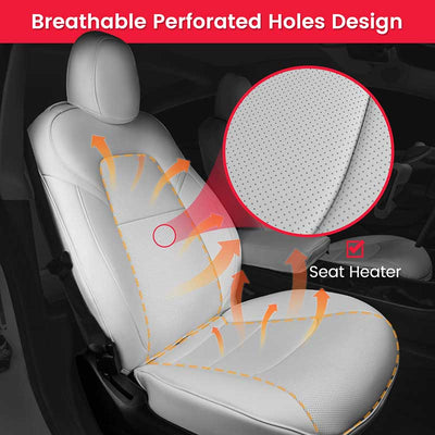 TAPTES White Seat Covers for Tesla Model 3, Full Set Seat Protectors for Tesla Model 3 2024 2023 2022 2021 2020 2019 2018