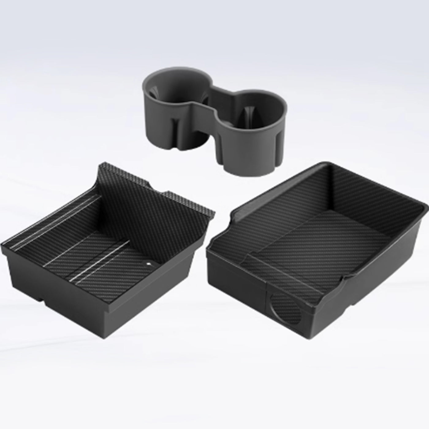 TAPTES® Center Console Front & Rear Storage Box/Cup Holder Set for 2021-2025 Tesla Model 3/Y,  Set of 3